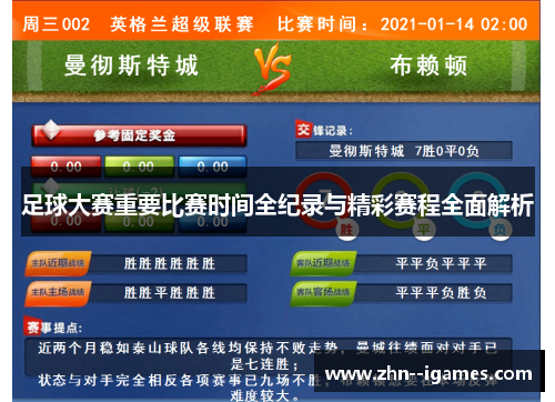 足球大赛重要比赛时间全纪录与精彩赛程全面解析 足球大赛重要比赛时间全纪录与精彩赛程全面解析